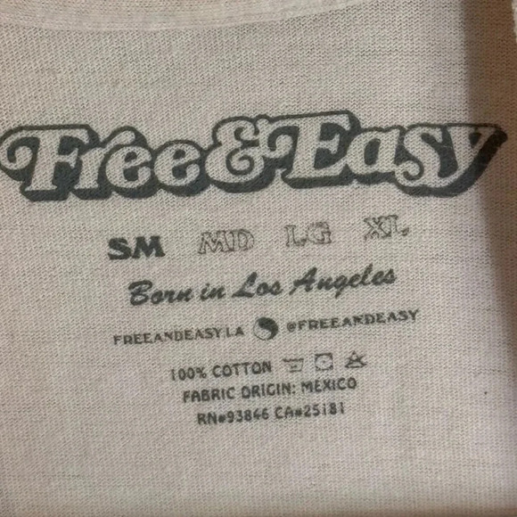 Free & Easy Natural Rainbow LS Tee Size Pale Pink in Size Small - Picture 7 of 7